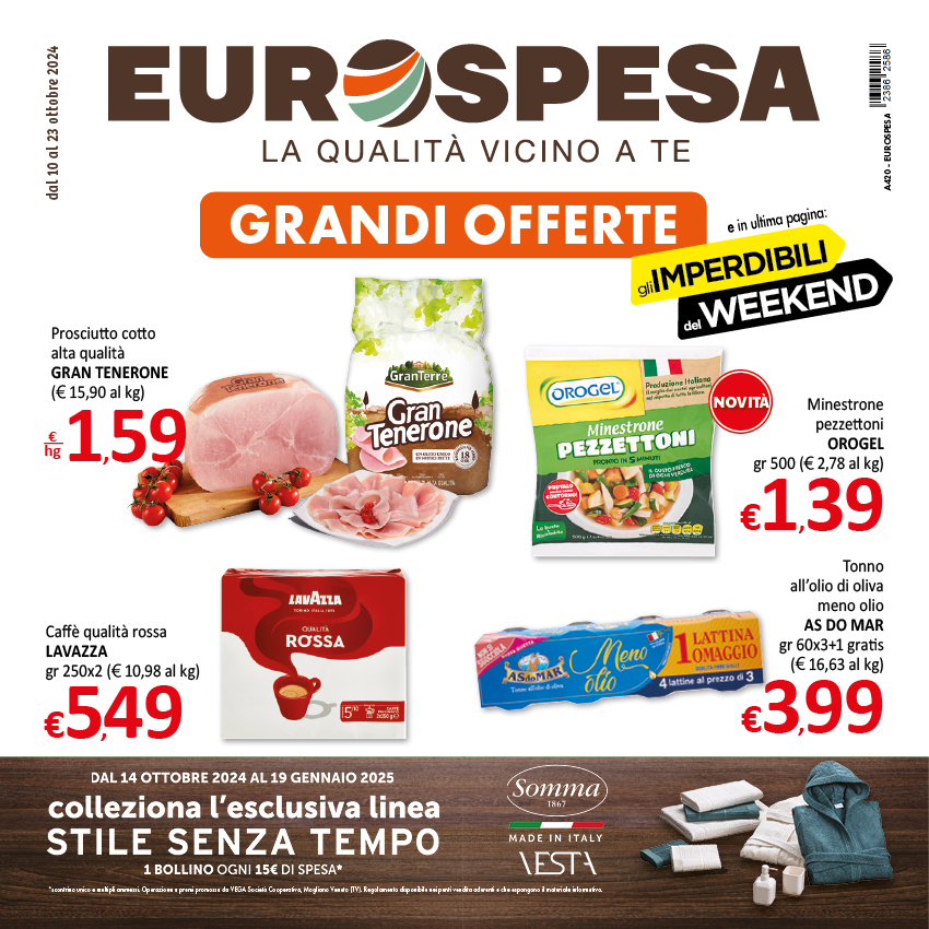 Offerte dal 10 al 23 ottobre 2024